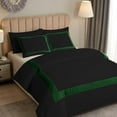 thumbnail image 3 of DNG Creations 1 Piece Full Black And Green Border Line Pattern Duvet Cover - 100% Egyptian Cotton, 800 Thread Count ( California King ), 3 of 5
