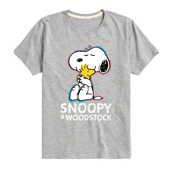 Peanuts - Snoopy And Woodstock - Toddler & Youth Short Sleeve Graphic T-Shirt