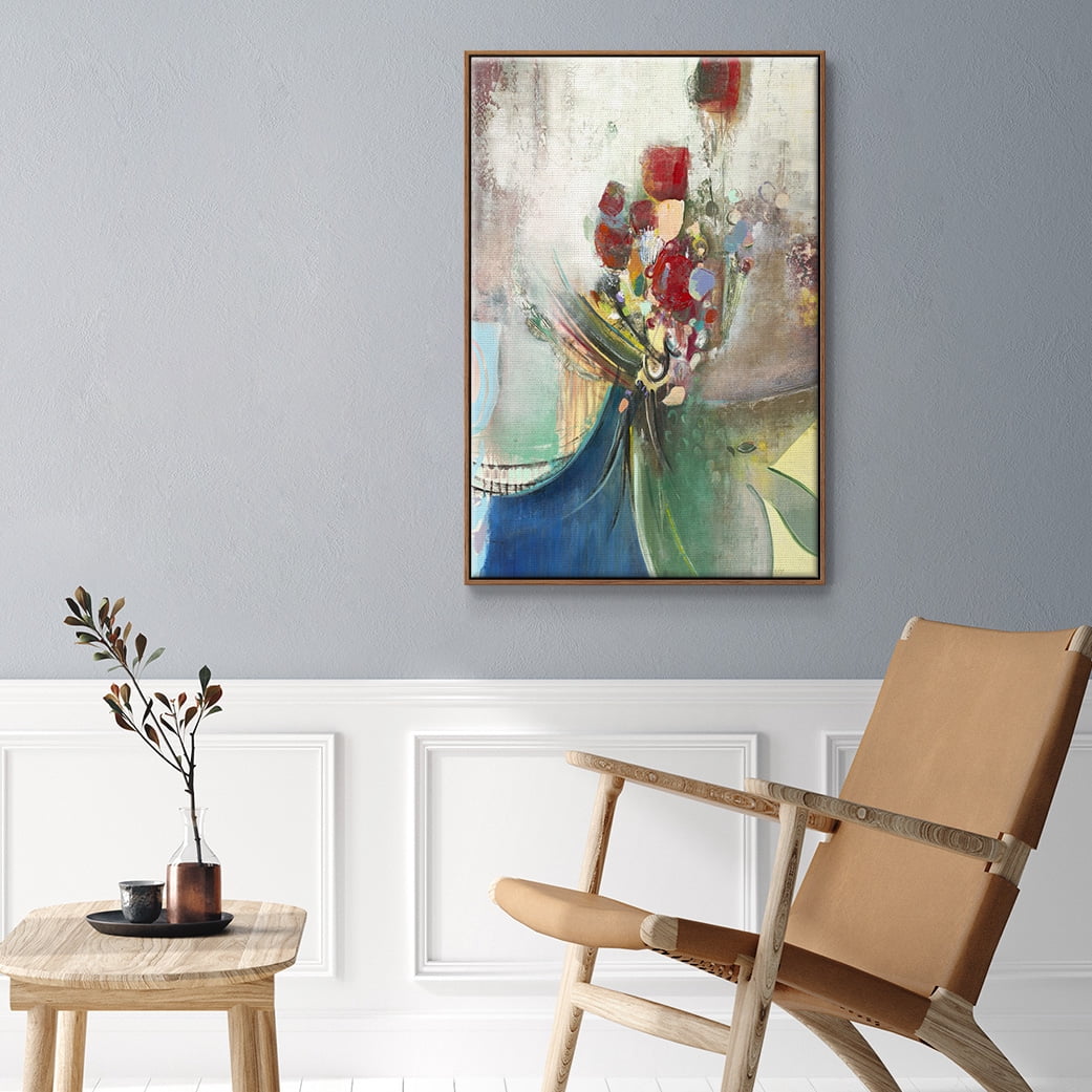 Celebration II Framed Premium Gallery Wrapped Canvas - Ready to Hang - 17 x 25 - Walnut Floating Frame