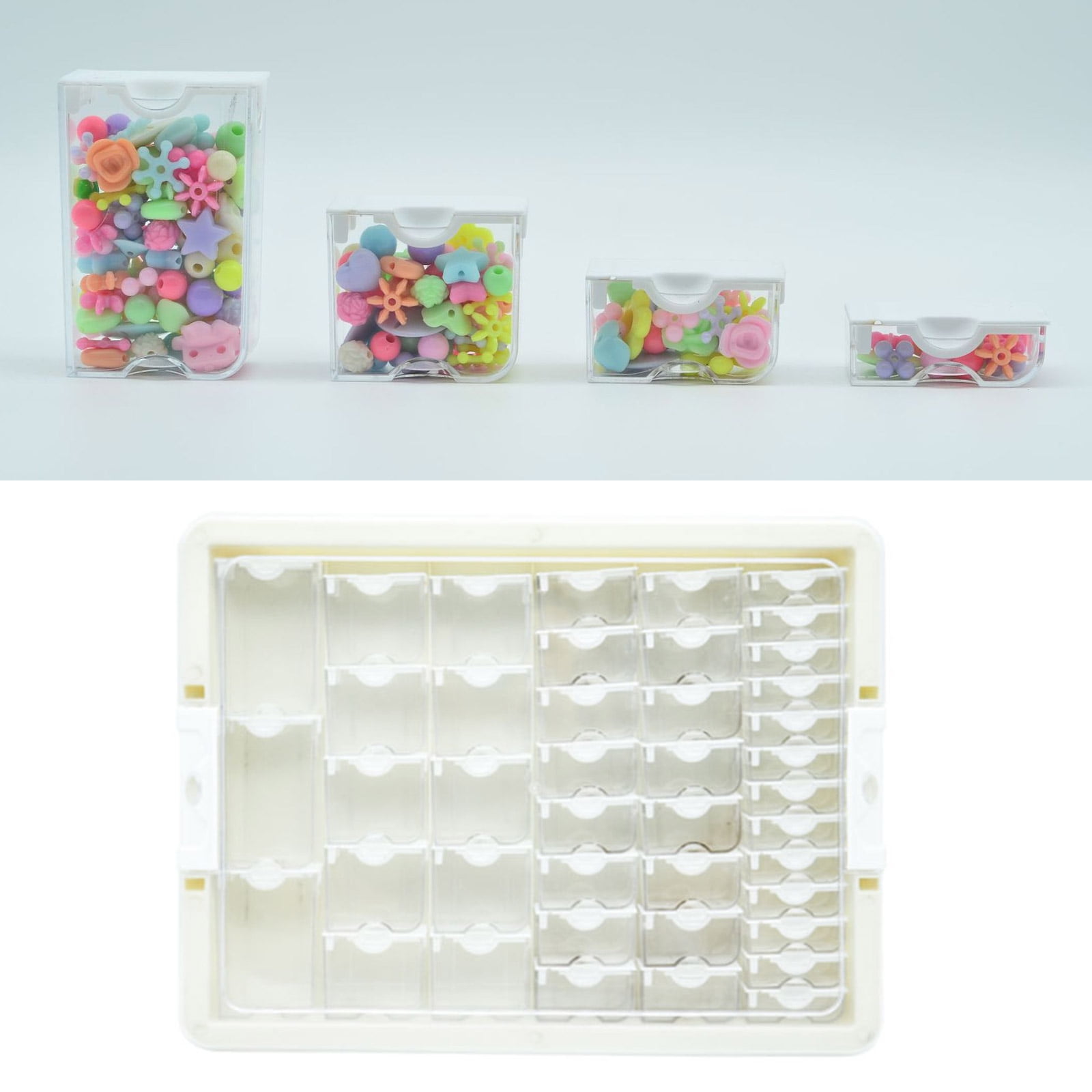Versatile Jewelry Beads Organizers Small Accessories Storage Container with Compartments Transparents Lid Sorting Tray