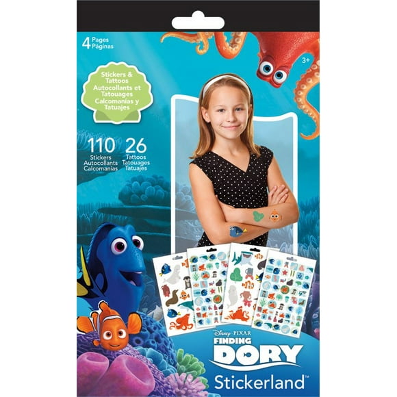 Sticker + Tattoo Stickerland Pad - Finding Dory - 4 pages Toys Gifts Stationery New tt3301