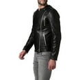 thumbnail image 2 of Mens Sheepskin Real Leather Jacket Zipper Biker Moto Slim Fit Jacket MJF039, 2 of 4