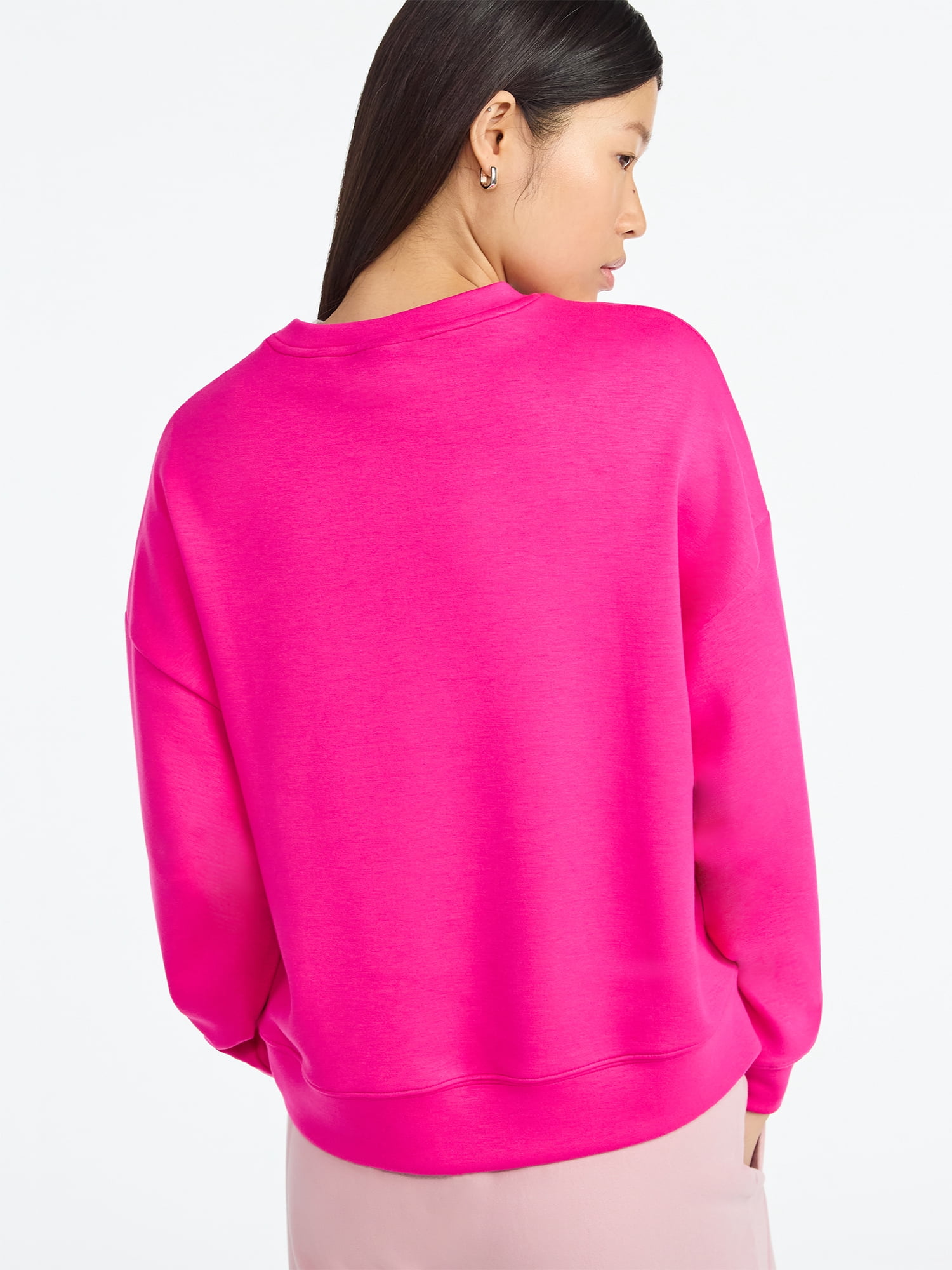 Scoop Women's and Women's Plus Scubaknit Cropped Sweatshirt with Drop Sleeves, Sizes XS-4X