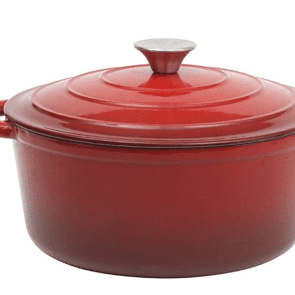 Addlestone 5-Quart Red Enamel Cast Iron Dutch Oven with Lid and Dual Handles – Durable Round Cooking Pot