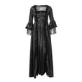 thumbnail image 5 of Wirziis Women's Palace Retro Lace Stitching Big Bell Sleeve Medieval Dress Evening Dress, 5 of 5