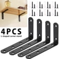 thumbnail image 4 of 4Pcs Heavy Duty Cast Iron Wall Mounted L Shaped Angle Shelf Brackets, 4 of 10