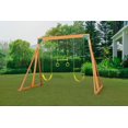thumbnail image 1 of Trailside Wooden Swingset with Two Swings & Trapeze -  Available in 7 Color Options!, 1 of 5