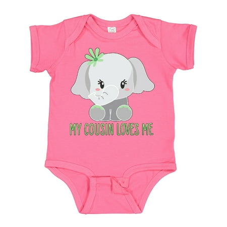 

Inktastic My Cousin Loves Me- Cute Elephant Gift Baby Boy or Baby Girl Bodysuit