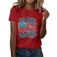 thumbnail image 1 of WEIYLL T-Shirts pour Femmes à Manches Courtes, Col Rond, Été, Imprimé Graphique, T-Shirts Rouges, Tailles TTTG, 1 of 4