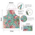 thumbnail image 7 of Pioneer Flower Floral Print Pattern Apron-Garden Aprons for Women with Pockets-Cotton Linen Waterproof Kitchen Cooking Gardening Aprons Adjustable for Kitchen,Cooking,BBQ and Salon 33x27 Inch, 7 of 7