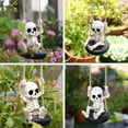 thumbnail image 5 of Halloween Skeleton Tire Swing Hanging Decor, Gothic Garden Yard Ornament with Chains, Spooky Outdoor Decoration (Style A), 5 of 7