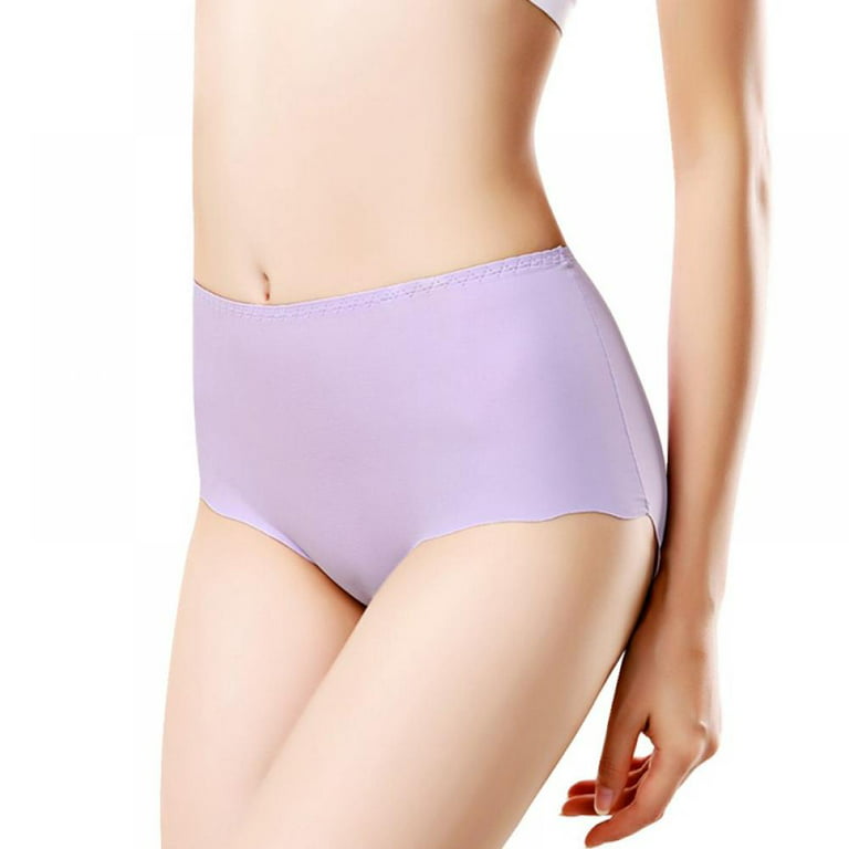 Women Ice Silk Panties Ultra-Thin Quick Dry Briefs One Piece Seamless  Underwear Stretch Mid Waist Panties Briefs, 3-Pack