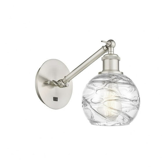 317-1W-SN-G1213-6-LED-Innovations Lighting-Athens - 1 Light Small Wall Sconce In Industrial Style-10.38 Inches Tall and 6 Inches Wide Brushed Satin