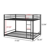Seizeen Metal Full Bunk Bed, Full over Full Metal Bunk Bed, Modern ...