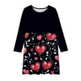 thumbnail image 3 of Ugoldhm Girls Valentines Lace Party Dress 4-14Y Fall Long Sleeve Crew Neck Fashion Outfit for Kids, 3 of 4