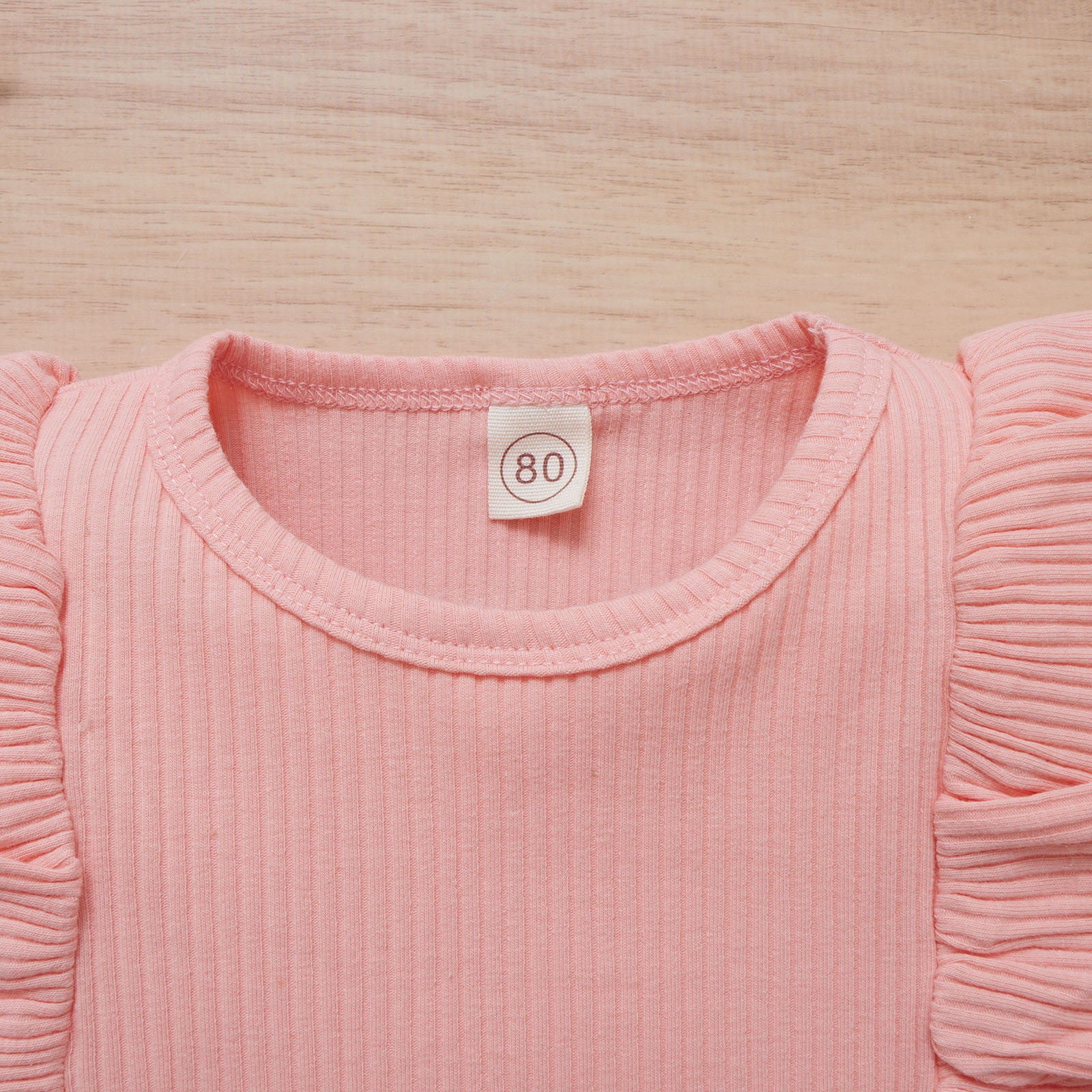 Toddler Girl Solid Ribbed Ruffled Sweatshirt