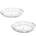 thumbnail image 2 of LAMU 2 Pack 9 inch Rotating Lazy Susan Organizer, Turntable Non-Skid Rack for Kitchen, Fridge, Bathroom, Vanity Countertop Makeup Organizing, Clear, 2 of 8
