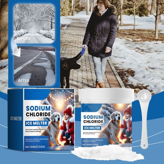 Stijggn 2 Pack Pet Safe lce Melt Safe for Concrete Blue Ice Melt and Snow Salt Bucket - Fast Acting Ice Melter - Pet, Plant and Concrete Friendly, Environmentally Safe - Free of Magnesium Chloride