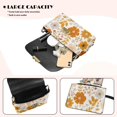 thumbnail image 4 of TSOVTHRID Orange Floral White Print Crossbody Bags for Women, PU Leather Cell Phone Purse, Minimalist Cross Body Handbags Shoulder Bag with Detachable Strap, 4 of 7