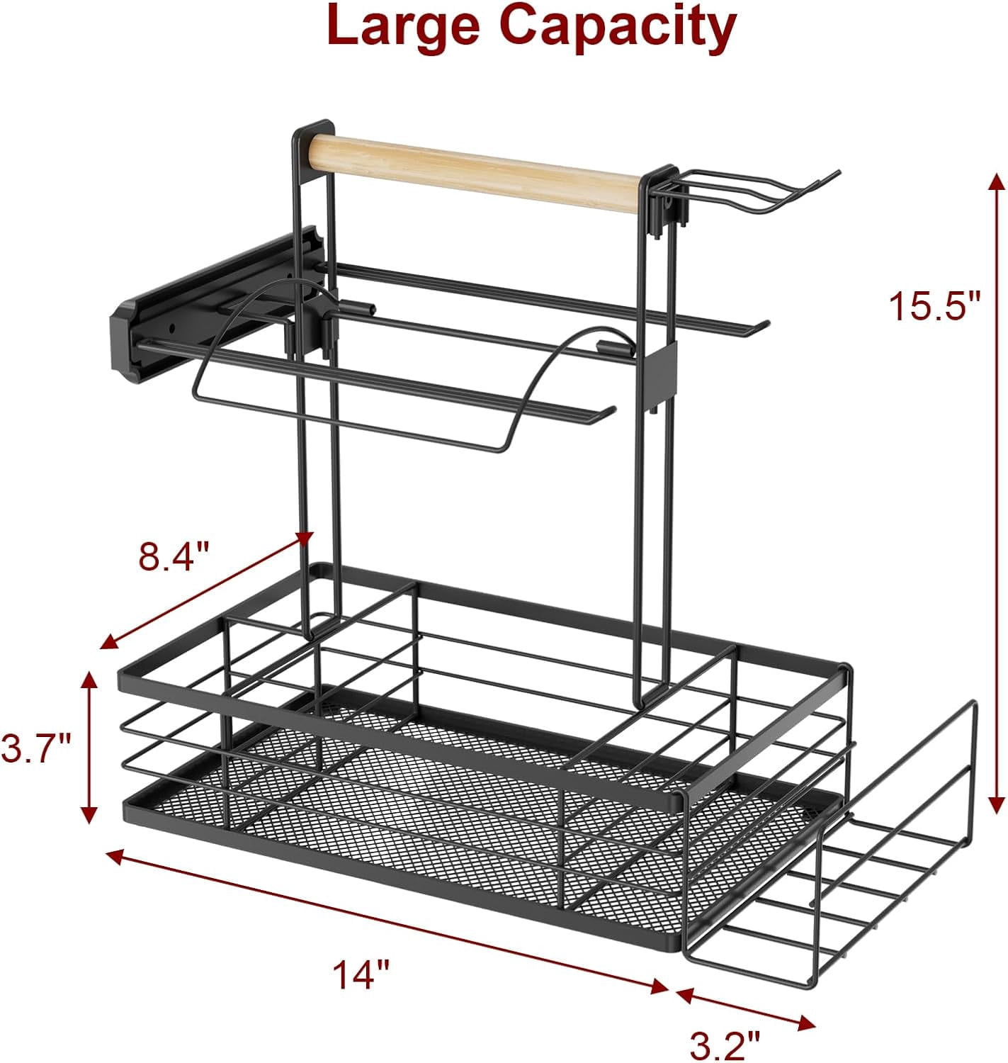 NEYCIL Grill Caddy with Magnetic Tool & Paper Towel Holders, Barbecue Grill Tool Organizer for Outdoor Camping, Cooking, Camper
