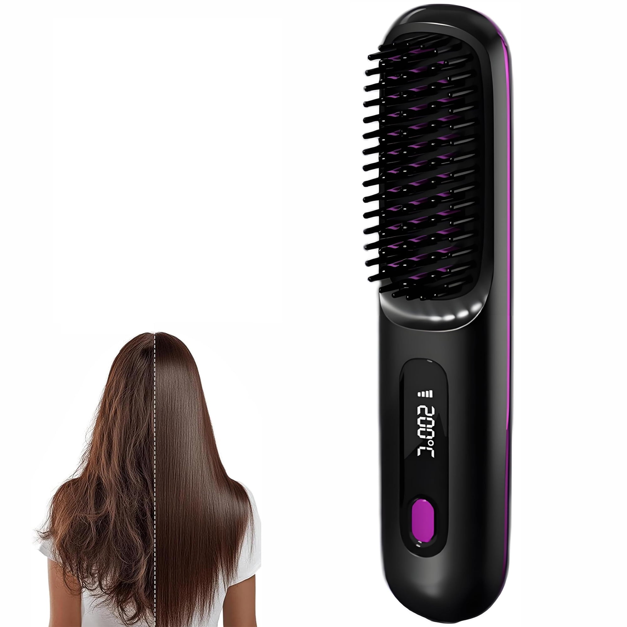 Wavytalk Pro Steam Hair Straightener Brush, Steam Reduces Damage