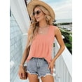 thumbnail image 2 of Women's summer sleeveless loose pleated square neck sleeveless shirt basic style, 2 of 8