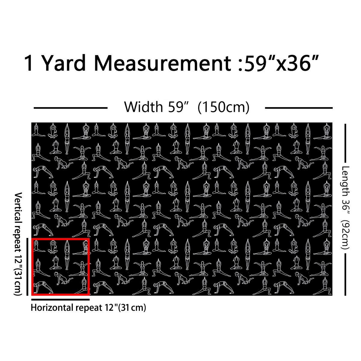 Homewish Gymnastics Lover Fabric by the Yard 2 Yard,Sport Theme Room Decor Fabric by the Yard,White Black Fabric for Sewing For Girls Kids,Microfiber Bedroom Decor