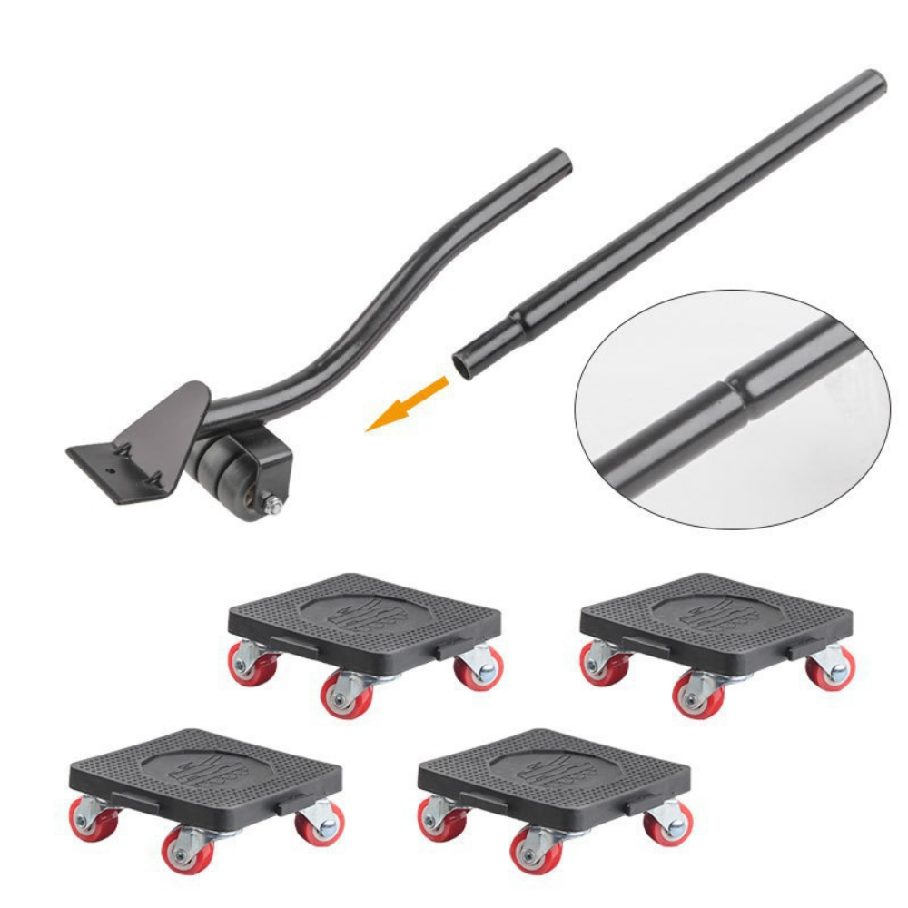 6 Pcs/Set Furniture Mover Set Furniture Mover Tool Transport Lifter Heavy Stuffs Moving Wheel Roller Bar Hand Tools