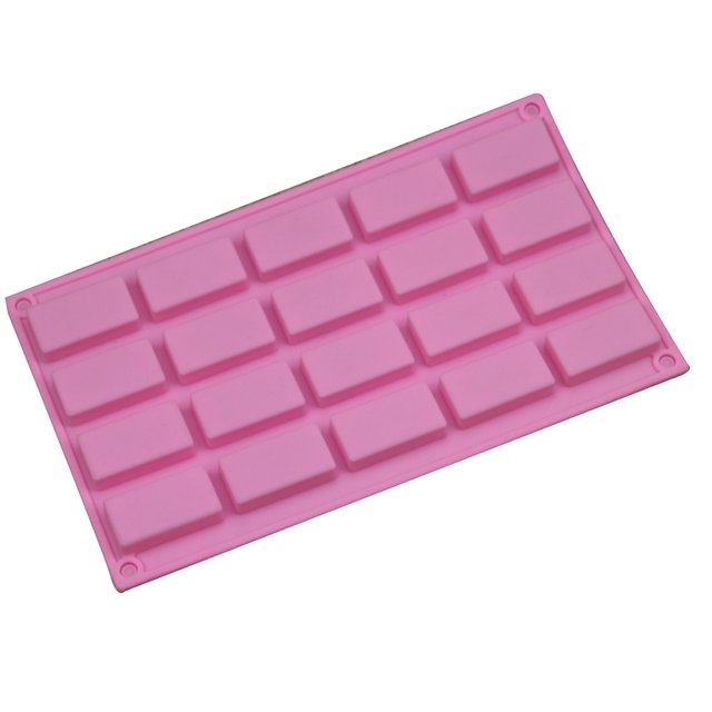 Yuarrent Molde de silicona de 20 cavidades, forma rectangular, herramienta para hornear cubitos de hielo, galleta, helado, molde antiadherente , Type2