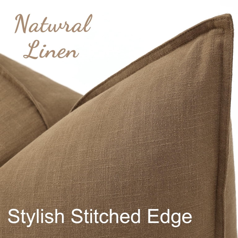 decorUhome Linen Throw Pillow Covers, 18x18 Inch, Set of 2 photo 2