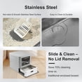 thumbnail image 6 of Marchul Enclosed Stainless Steel Cat Litter Box with Lid & Drawer, Anti-Leakage Baffle, Includes Scoop & Mat for Indoor Cats, 6 of 8