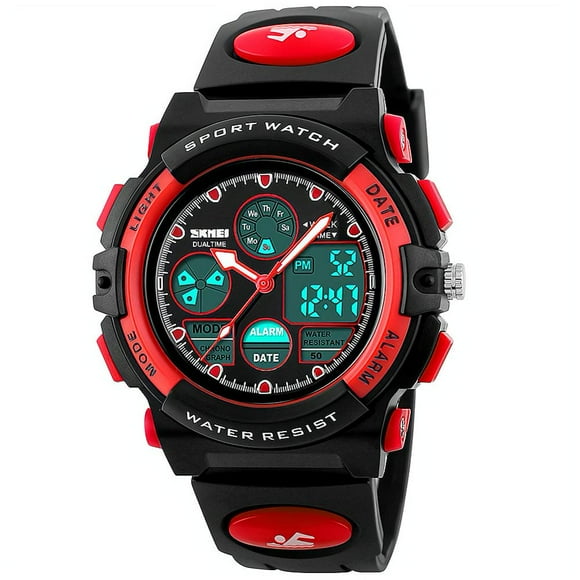 Kids Sports Watch Waterproof 10 Years Old Boys Multi-Function Analog Digital Wristwatch LED Alarm Stopwatch for 6-13 Ages Boys Girls Children