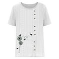 thumbnail image 4 of Blouses pour Femmes, Mode Féminine Imprimée Confortable Ample Manches Courtes Blouse Boutonnée Col Rond Décontracté, 4 of 4