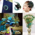 thumbnail image 2 of 40PCS Peacock Feathers 10-12 Inch, Green Peacock Eye Tail Feathers and Sword Feathers for DIY Crafts Art Halloween Mardi Gras Costume Wedding Home Party Christmas Decorations, 2 of 7