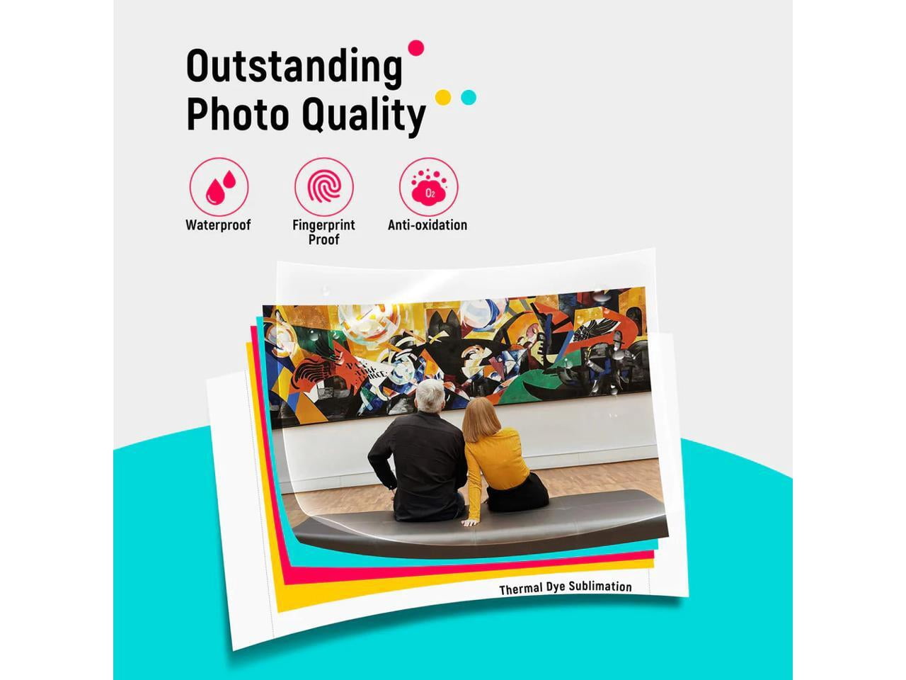 Liene Amber Instant Photo Printer Built-in Rechargeable Battery M200 w/ 20 Photo Paper and 1 Ink Cartridge