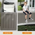 thumbnail image 3 of 80 Gallon Waterproof Deck Box Patio Furniture Storage Box with Lockable Lid, Resin Outdoor Storage Bin for Garden, Yard, Poolside, Gray, 3 of 7