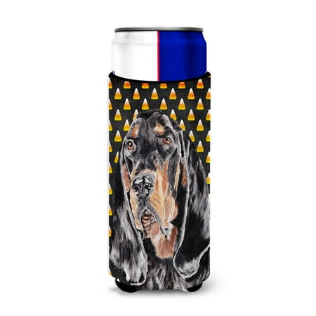 

Caroline s Treasures SC9525MUK Black and Tan Coonhound Candy Corn Halloween Ultra Hugger for slim cans Slim Can