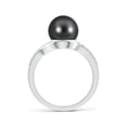 thumbnail image 2 of ANGARA Solitaire Tahitian Cultured Pearl Bypass Ring with Diamonds in 14K White Gold for Women | June Birthstone, Birthday, Anniversary, Jewelry Gift for Women | Pearl Ring, 2 of 8