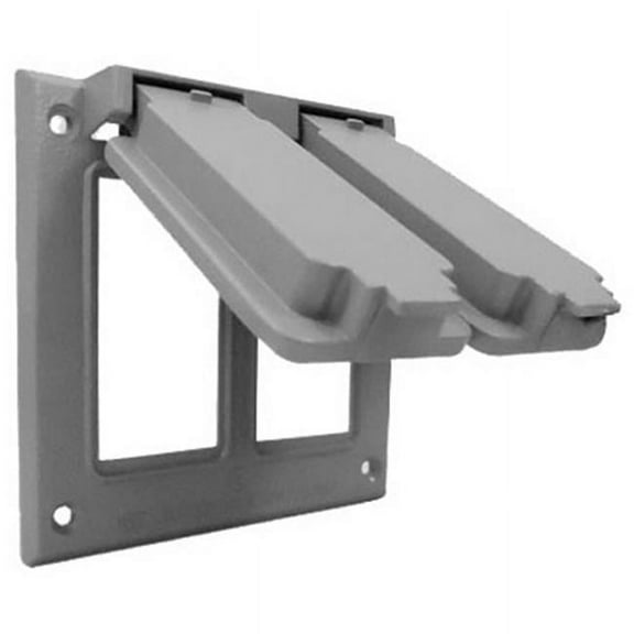 Hubbell Electrical 2C-2G Double Gang Flip Cover- Gray