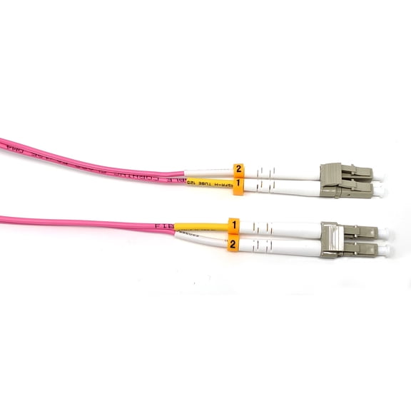 0.3 Meter (1FT) 40Gb OM4 Multimode Duplex Fiber Optic Cable (50/125) - LC to LC - Magenta