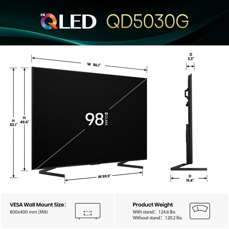 Hisense 98-Inch Class QD5030G Series Hi-QLED 4K UHD Google Smart