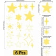 thumbnail image 2 of 6 Sheets Star Wall Decal Peel and Stick PVC Plastic Gold Sparkle Star Stickers Wall Art Removable DIY Adhesive Mirror Sticker Mural, 2 of 5