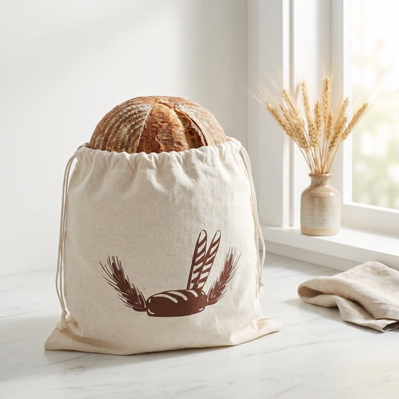 1-Pack Reusable Beeswax Bread Bags for Sourdough & Homemade BreadCotton Waxed Bags Keeps Fresh Longer