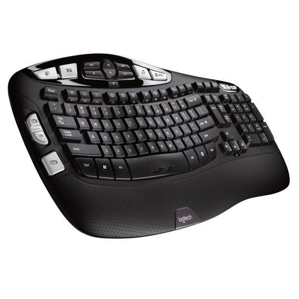 Logitech K350 Full Size Wireless Keyboard, Black with Windows