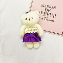 Uxgjfwu Cartoon Bear Bouquet Figurine, Cute Teddy Bear with Artificial Flower Arrangement, Decorative Desk Ornament for Valentines Day Gift, Office, Shelf, Room Decor