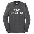 thumbnail image 2 of Wild Bobby YAY SPORTS! Sports Men Long Sleeve Shirt, Heather Black, Small, 2 of 5