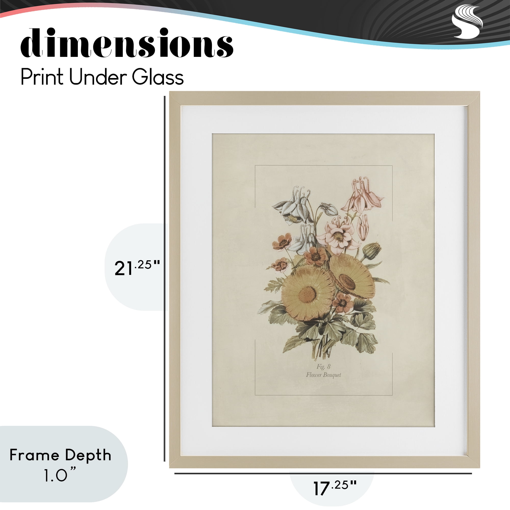 Stupell Industries Flower Bouquet Vintage Garden Birch Framed Print Under Glass, design by Dan Meneely