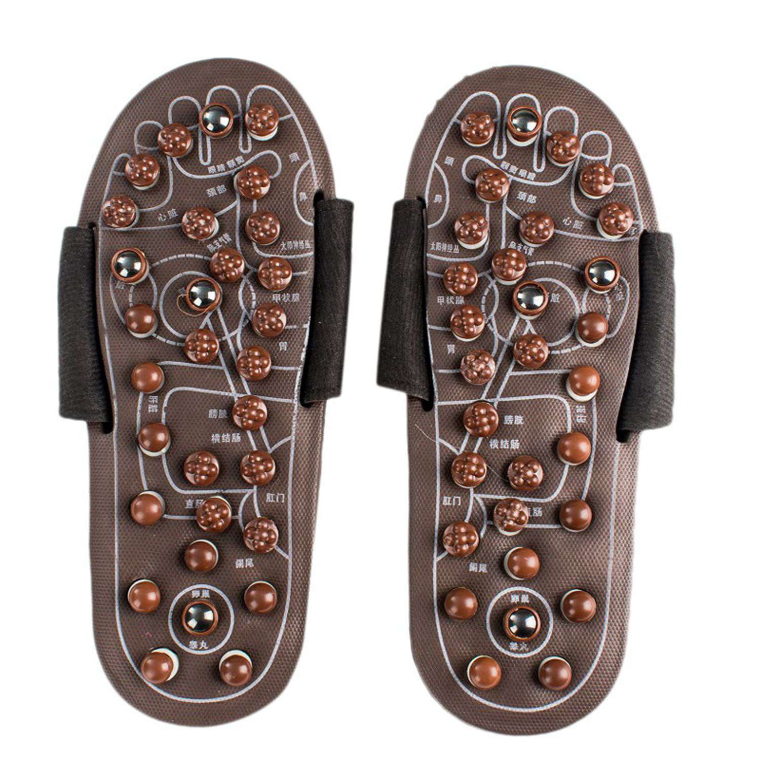 2 Pair Acupressure Foot Massager Massage Slippers Shoes Reflexology Sandals Relief Plantar Fasciitis Arthritis for Men Women, L & M