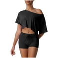 thumbnail image 2 of Workout Sets for Women One Shoulder Tops and High Waist Booty Lifting Biker Shorts Tracksuit Gym Yoga Active Wear 2 Piece Sets S-XL, 2 of 4