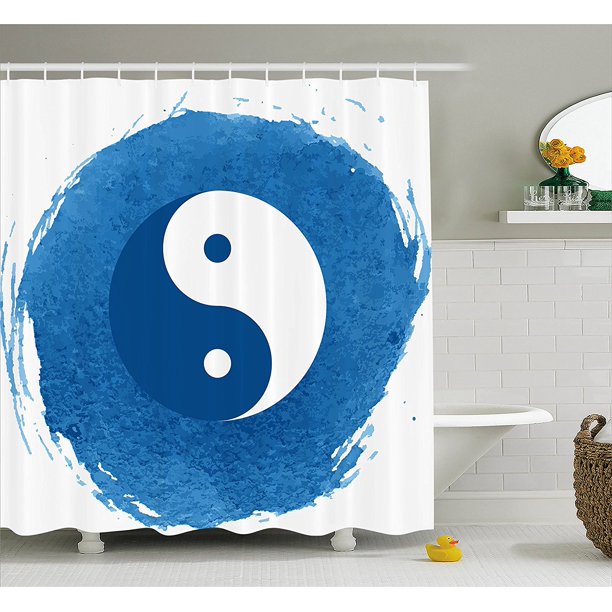 Ying Yang Decor Collection, Classic Yin Yang Motif with Brushstrokes